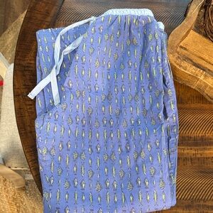 Southern Marsh Blue Feather Patterned Pants